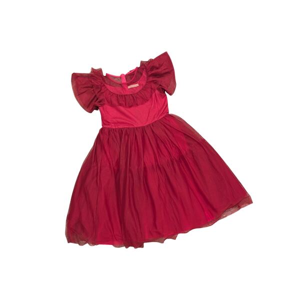 Mini Boden Frilly Tulle Dress in Damson - Picture 1 of 4